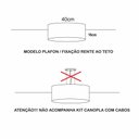 Ver imagem 3 de Luminária de Teto Plafon Cúpula Dupla Linho Pérola 40x16