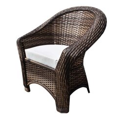 Conjunto de Poltronas Fibra Sintética Bali - 4 Poltronas + 1 Mesa Centro - Tecido Duna Cru - 2
