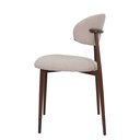 Ver imagem 3 de Cadeira Lucy com Estofado em Linho Nude e Estrutura Metálica para Ambientes Clássicos e Modernos