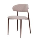 Ver imagem 2 de Cadeira Lucy com Estofado em Linho Nude e Estrutura Metálica para Ambientes Clássicos e Modernos