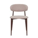 Ver imagem 1 de Cadeira Lucy com Estofado em Linho Nude e Estrutura Metálica para Ambientes Clássicos e Modernos