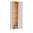 Ver imagem 2 de Cristaleira Porta de Vidro com Led Sena 181x70 Cm Pes Metal Clb Off White Matte Freijo Clb