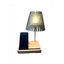 Luminária Nero de Mesa Mdf Laminado Freijó - Ofertamo - 1