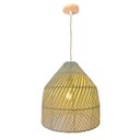 Ver imagem 1 de Pendente Gambier 35cm Madeira e Fibra de Rattan Cor Bambu 1l Bocal E27 Bivolt Iluminação Interna Rús