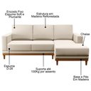 Ver imagem 4 de Sofá Kayrós 200cm 3 Lugares Chaise Esquerdo D05 Linho Bege