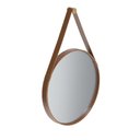 Ver imagem 1 de Espelho Redondo Alça em Couro Sintético Preto Aqua Mais