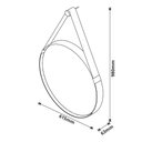 Ver mais imagens de Espelho Redondo Alça em Couro Sintético Preto Aqua Mais