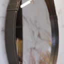 Ver imagem 5 de Espelho Redondo Alça em Couro Sintético Preto Aqua Mais