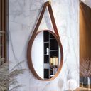 Ver imagem 2 de Espelho Redondo Alça em Couro Sintético Preto Aqua Mais