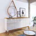 Ver imagem 4 de Espelho Redondo Alça em Couro Sintético Preto Aqua Mais