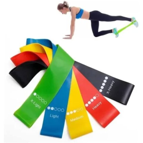 Importado Kit 5 Fitas Elásticas Musculação Fisioterapia Exercício
