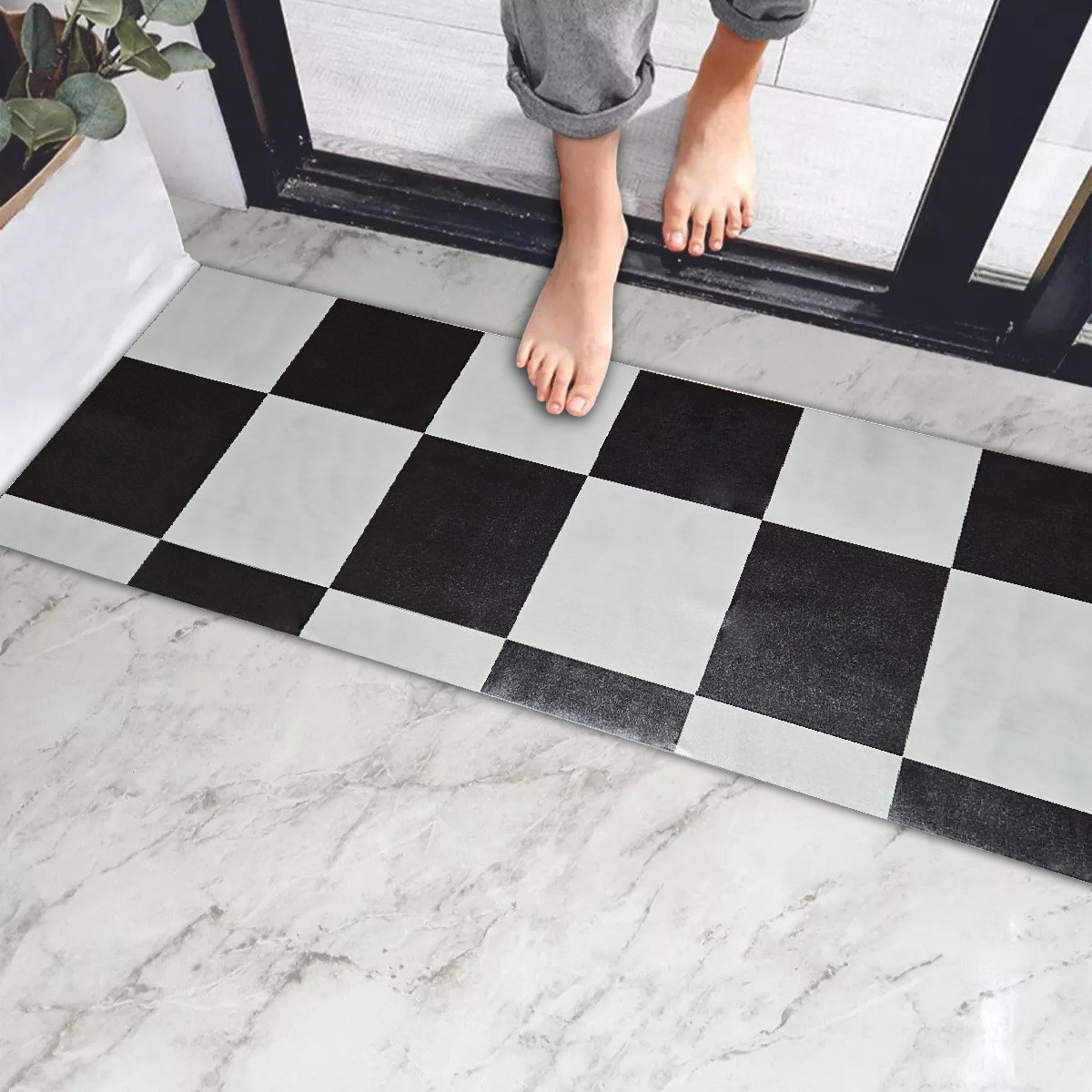 Passadeira em Manta Vinilico Similar Laminado 0,50x3,00 Xadrez - 2