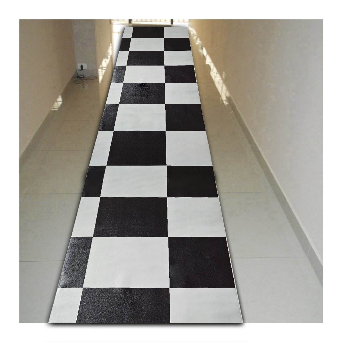 Passadeira em Manta Vinilico Similar Laminado 0,50x3,00 Xadrez - 4