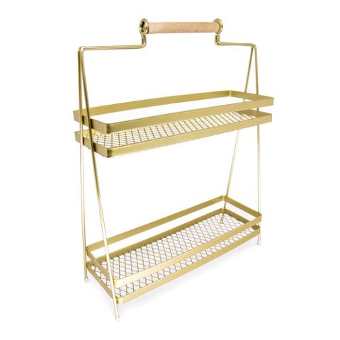 Prateleira Multiuso Estilo Industrial Armada Dourado 30,5 Cm F04 - D'Rossi
