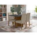 Ver imagem 6 de Mesa de Jantar 120cm Helo com Vidro Carvalho Grafite com 4 Cadeiras Jade Bordada Carvalho Fendi – Po