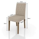 Ver imagem 3 de Mesa de Jantar 120cm Helo com Vidro Carvalho Grafite com 4 Cadeiras Jade Bordada Carvalho Fendi – Po
