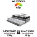 Ver mais imagens de Bicama Box Solteiro Linho 88x188x28 Cm com Colchão Gransleep Molas Verticoil