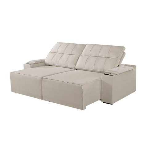 Sofá 4 Lugares Retrátil e Reclinável M-182 Martins Creme
