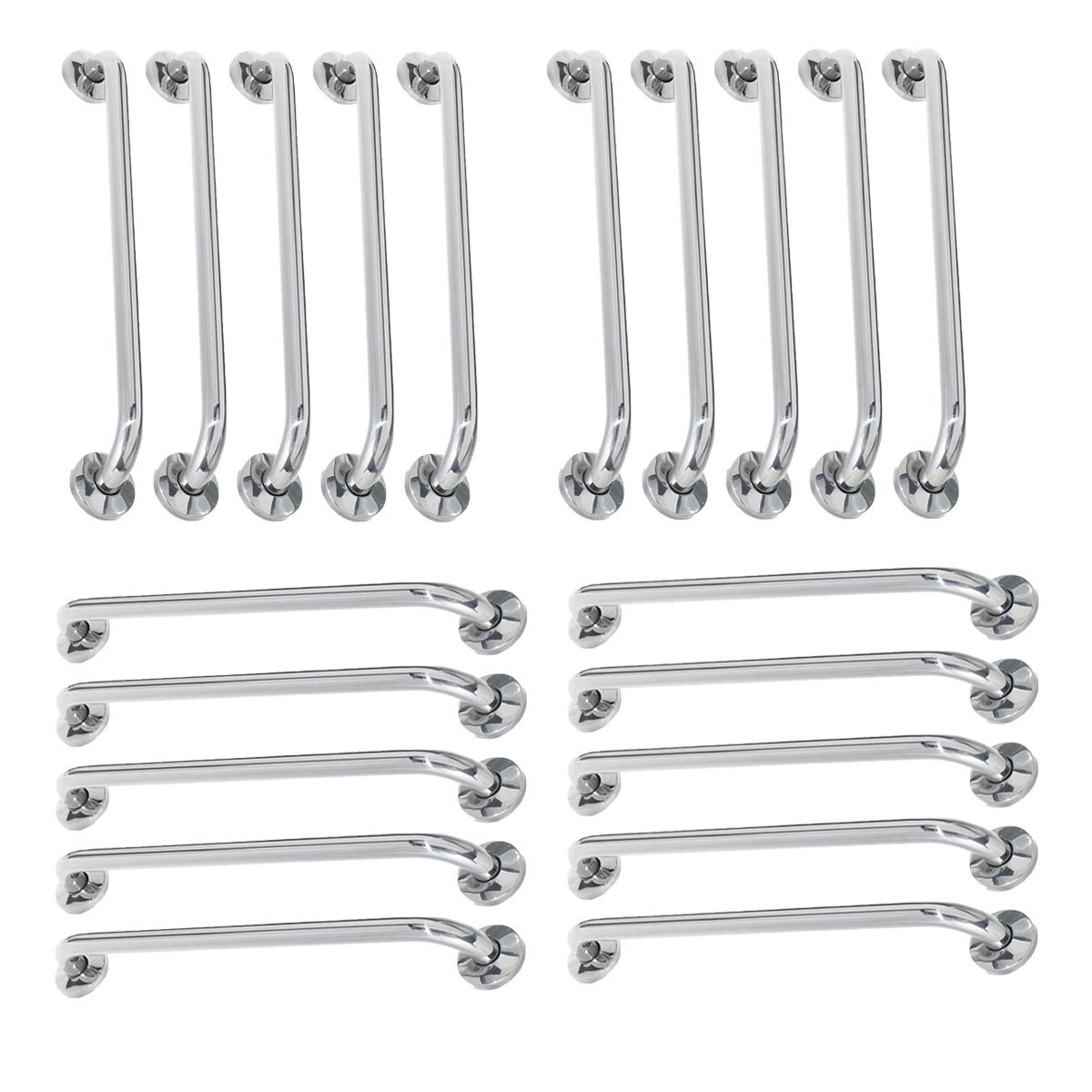 Alça de Apoio 60cm Barra Inox Kit 20 Unidades Idoso Gestante Suporte Resistente Segurança Banheiro C