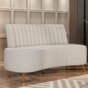 Ver imagem 2 de Sofá 2 Lugares Living 135cm Pé Palito Maraú Bouclê Bege K01 - D'Rossi