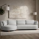 Ver imagem 2 de Sofá 05 Lugares 330cm Arizona com Chaise Direito Bouclé Cinza Claro - Nexta Casa