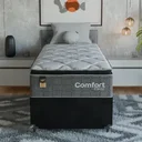 Ver mais imagens de Cama Box Baú Solteiro + Colchão Comfort Class Pillow Top Cinza/suede Preto