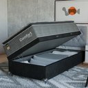 Ver imagem 1 de Cama Box Baú Solteiro + Colchão Comfort Class Pillow Top Cinza/suede Preto