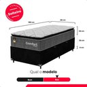 Ver imagem 4 de Cama Box Baú Solteiro + Colchão Comfort Class Pillow Top Cinza/suede Preto