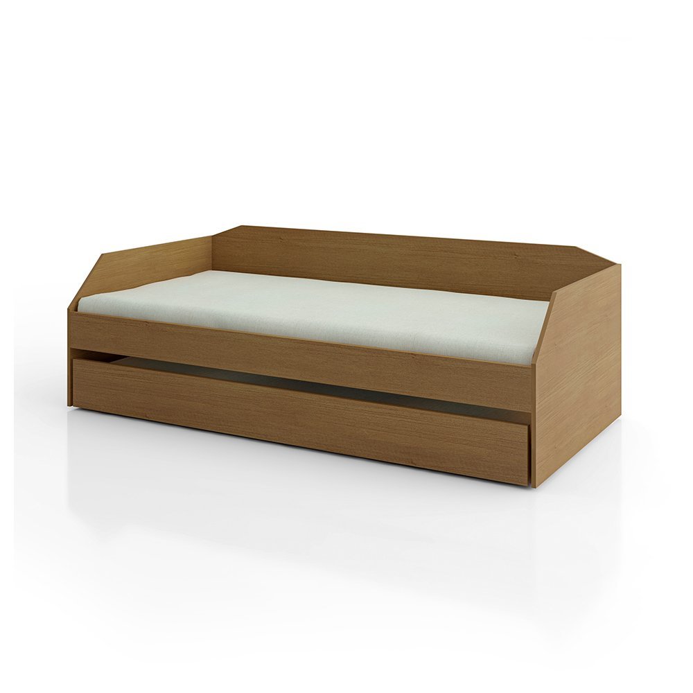 Bicama Solteiro Duo Luxo com Cama Auxiliar em Mdf Premium Amendoa - 4