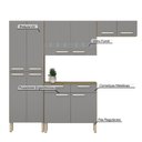 Ver imagem 6 de Armário de Cozinha Compacta 10 Portas 2 Gaveta com Balcão Atenas - Freijó/gris
