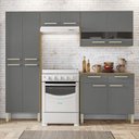 Ver imagem 7 de Armário de Cozinha Compacta 10 Portas 2 Gaveta com Balcão Atenas - Freijó/gris