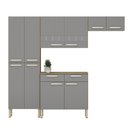 Ver imagem 1 de Armário de Cozinha Compacta 10 Portas 2 Gaveta com Balcão Atenas - Freijó/gris