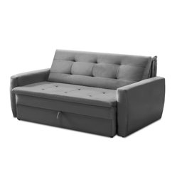 Sofá Cama Jade 1,36m Suede Cinza Adonai Estofados - 4
