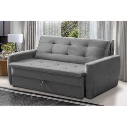Sofá Cama Jade 1,36m Suede Cinza Adonai Estofados - 1