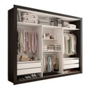 Ver mais imagens de Guarda-roupa Casal Carol 3 Portas de Correr com Espelho 4 Gavetas Preto - Panorama Móveis