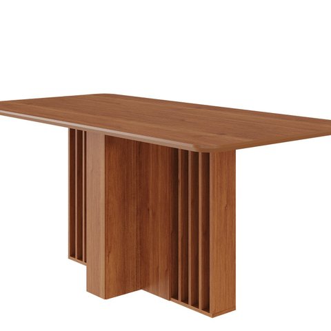 Mesa para Sala de Jantar Isadora 1,80 s/Vidro Marrom/Cinamomo