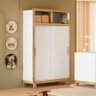 Guarda Roupa Infantil com 2 Portas de Correr Flora 5085 Branco Acetinado Qmovi - 1