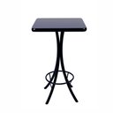 Ver imagem 2 de Conjunto Mesa Bistrô Alta Quadrada Preta em Madeira + 2 Banquetas - Preto