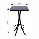 Ver imagem 4 de Conjunto Mesa Bistrô Alta Quadrada Preta em Madeira + 2 Banquetas - Preto