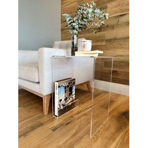 Mesa Lateral E/ou Cabeceira em Acrílico com Suporte para Livro