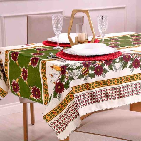 Toalha de Mesa Natalina 1,35 X 1,35 M Sortido Panosul