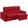 Sofá Retrátil e reclinável Besthouse Napoli 3 lugares em tecido Veludo – Vermelho - 1