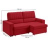 Sofá Retrátil e reclinável Besthouse Napoli 3 lugares em tecido Veludo – Vermelho - 3