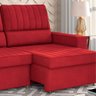 Sofá Retrátil e reclinável Besthouse Napoli 3 lugares em tecido Veludo – Vermelho - 5