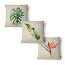 Ver imagem 1 de Kit 3 Capas de Almofada 43x43cm - Floral - Tecido Veludo 100% Poliéster