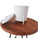 Ver imagem 4 de Lixeira Branca Cesto Banheiro 6 Litros Alumínio Suspensa Consultório Level - ÉdeCasaMóveis                                                     