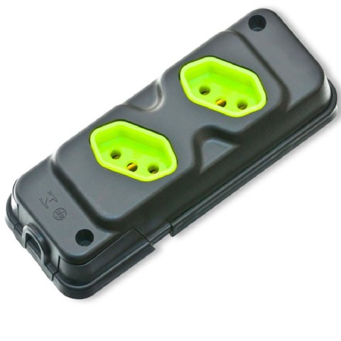 Tomadas Em Barra Robust 2T 2P+T 20A Preto Com Verde - 28310200117 - FIOLUX TOMADA BARRA 2T 2P+T 20A 