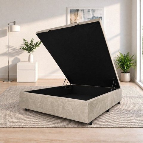 Base Box Baú Padrão Casal Suede 1,38x1,88