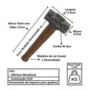 Ver imagem 2 de Marreta Premium Cabo de Madeira Envernizado Cunha Aço 1500g
