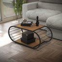 Ver imagem 1 de Mesa de Centro Industrial Kappesberg LI039 Canela/Preto Fosco